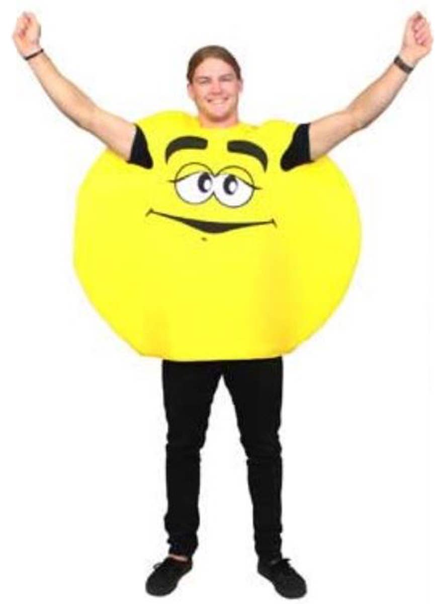 Image of Funny Yellow M&M Character Adult's Dress Up Costume