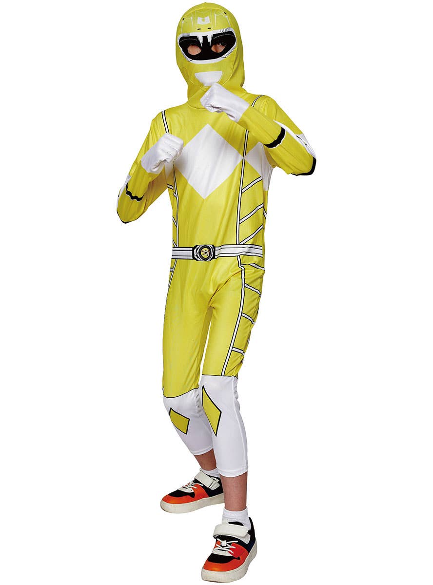 Image of Mighty Yellow Boy's Morphing Ranger Costume Jumpsuit - Front View