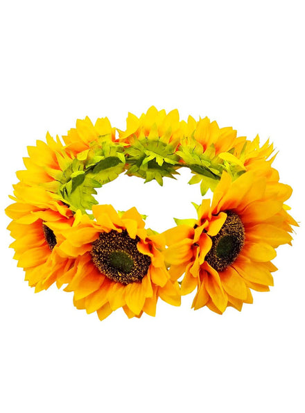 Oversized Yellow Sunflower Hippie Costume Headband - Main Image