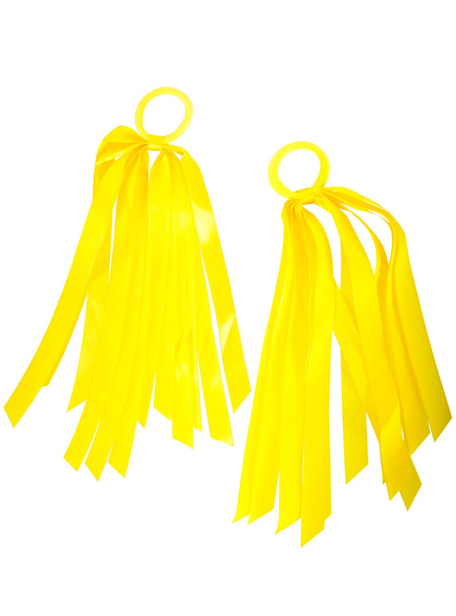 Image of Ribbon Tassel Yellow Hair Ties Costume Accessory