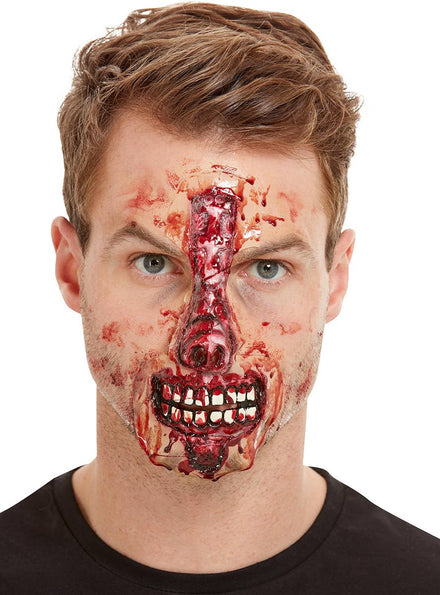 Image of Zombie Exposed Mouth and Nose Halloween Prosthetic