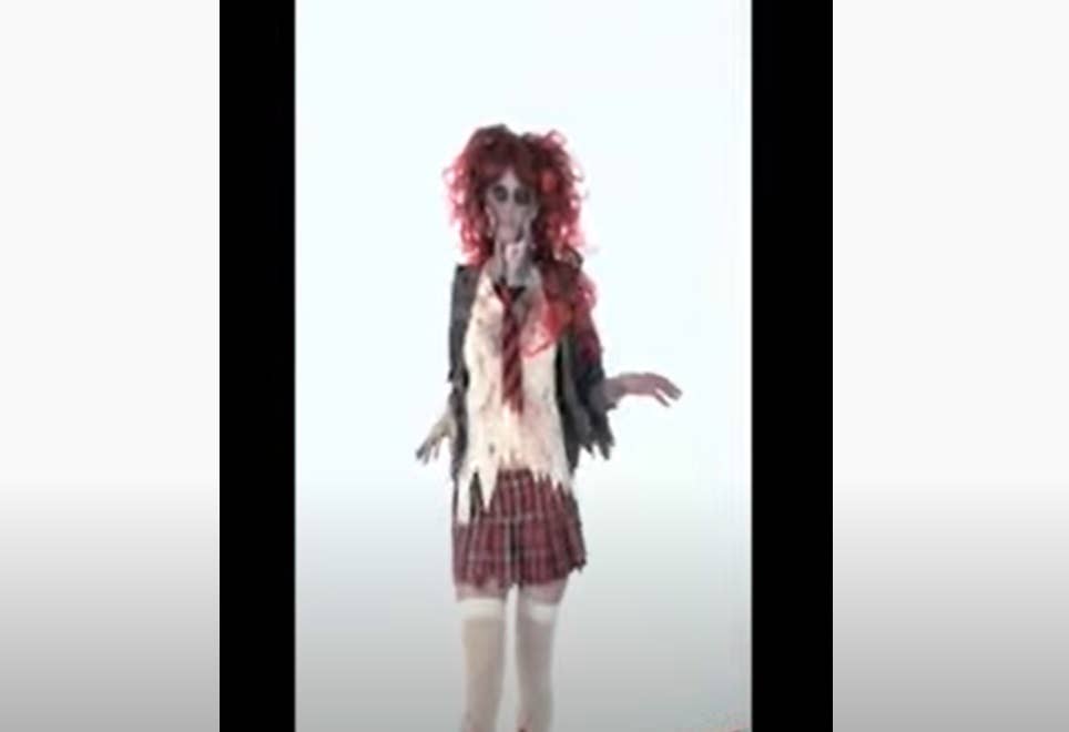 Horror Women's Sexy High School Zombie Schoolgirl Halloween Costume Product Video