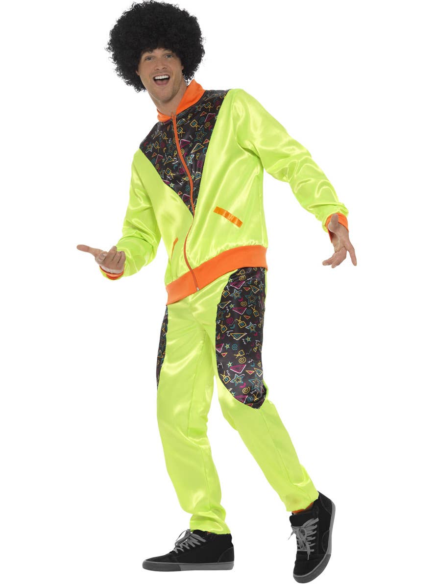 H-J1-2 Mens 80s 90s Sweat Tracksuit Costume Shell Suit Retro Outfit Wigs